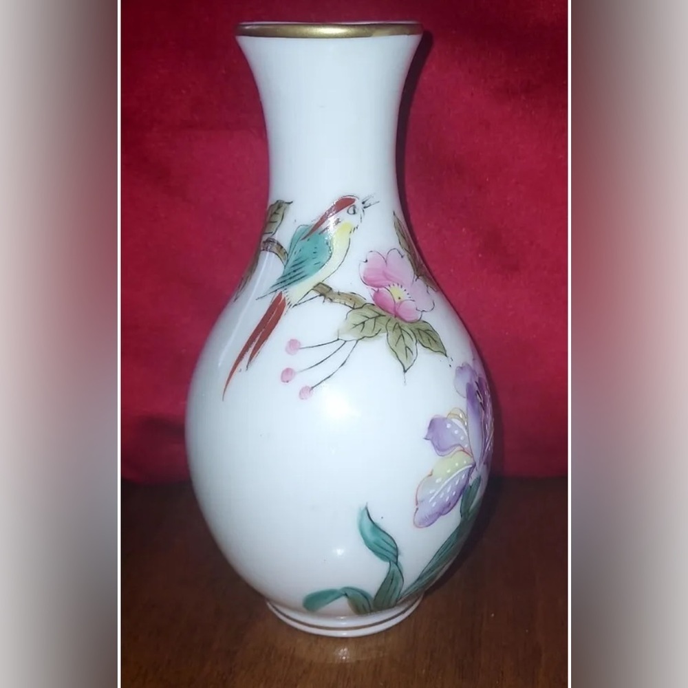 Vintage  Asian China Chinese Mini Porcelain Painted Lotus - Picture 6 of 14